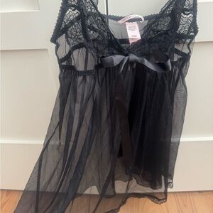 Victoria's Secret Black Lace Chemise